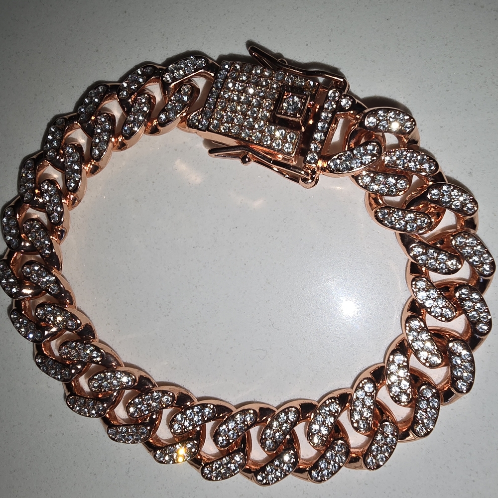 Rose Gold Rhinestone Bracelet Set - Picture 4 of 9